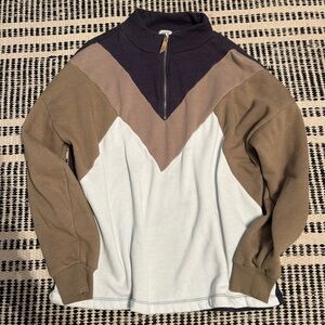 BKE color block quarter zip pullover XL